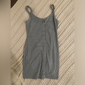 Kendall & Kylie grey button up bodycon